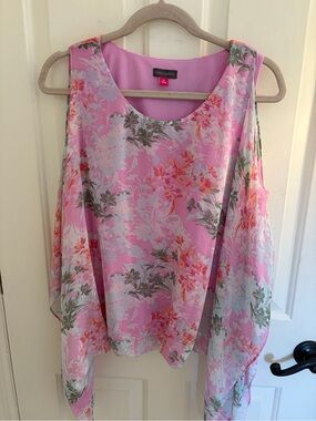 Vince Camuto Pink Floral Sleeveless Tunic